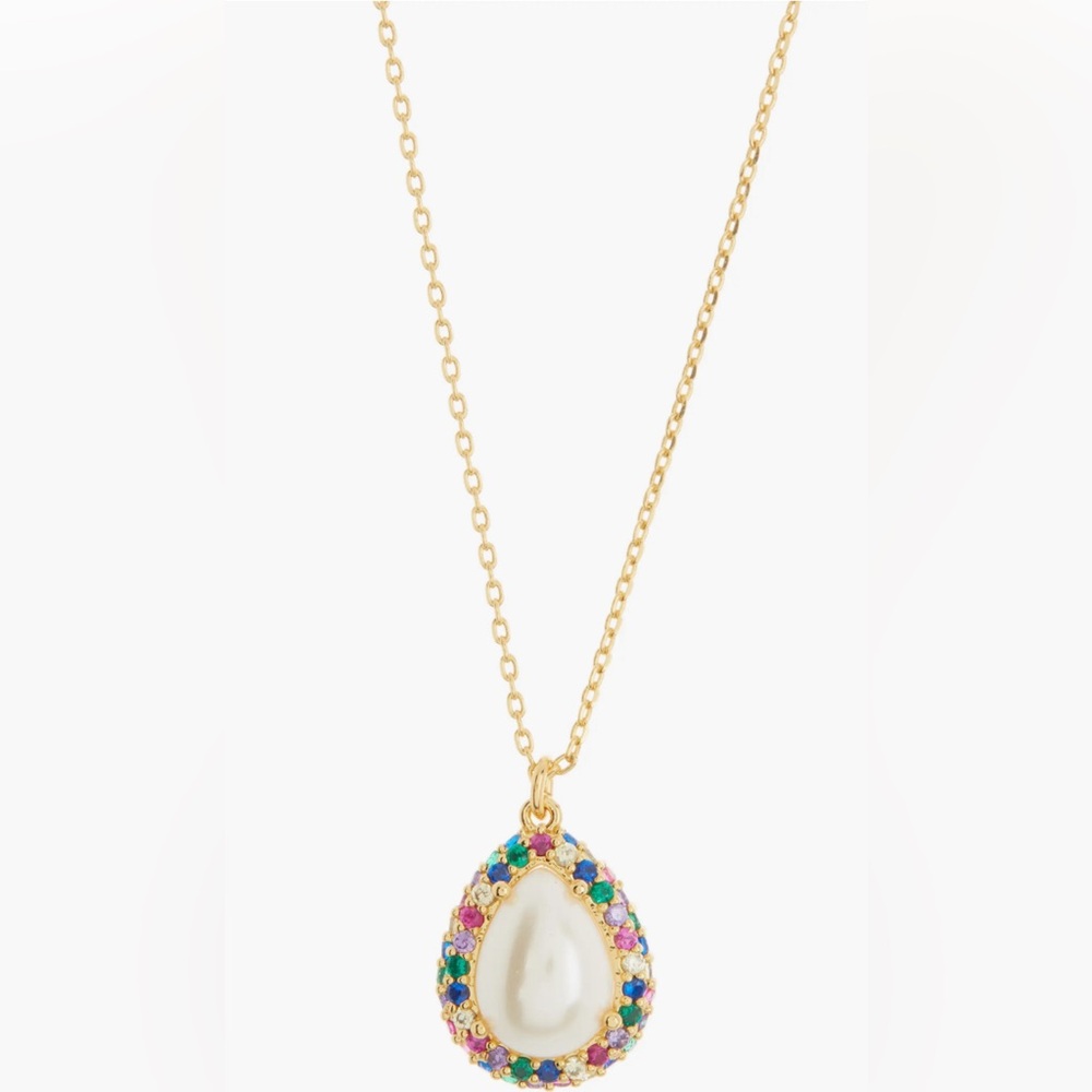 Kate Spade brilliant statements pavé halo pendant necklace